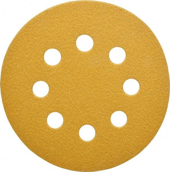 Made in USA - 5" Diam, 60 Grit, Aluminum Oxide Hook & Loop Disc - Medium Grade, Coated, E Weight Paper Backing, - Americas Industrial Supply