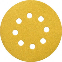 Made in USA - 5" Diam, 80 Grit, Aluminum Oxide Hook & Loop Disc - Medium Grade, Coated, C Weight Paper Backing, - Americas Industrial Supply