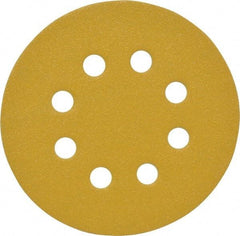 Made in USA - 5" Diam, 100 Grit, Aluminum Oxide Hook & Loop Disc - Fine Grade, Coated, C Weight Paper Backing, - Americas Industrial Supply