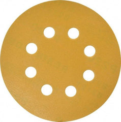 Made in USA - 5" Diam, 220 Grit, Aluminum Oxide Hook & Loop Disc - Very Fine Grade, Coated, C Weight Paper Backing, - Americas Industrial Supply