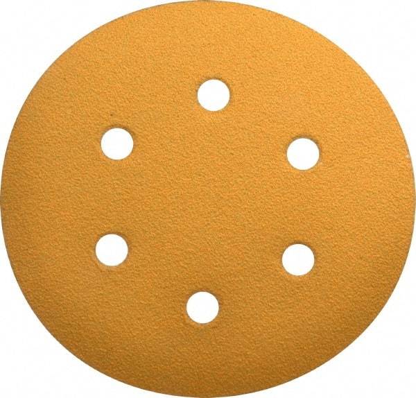 Made in USA - 6" Diam, 60 Grit, Aluminum Oxide Hook & Loop Disc - Medium Grade, Coated, E Weight Paper Backing, - Americas Industrial Supply