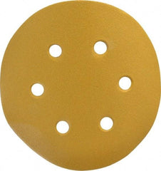 Made in USA - 6" Diam, 120 Grit, Aluminum Oxide Hook & Loop Disc - Fine Grade, Coated, C Weight Paper Backing, - Americas Industrial Supply