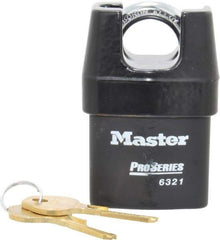 Master Lock - 3/4" Shackle Clearance, Keyed Alike Padlock - 5/16" Shackle Width, 5/16" Shackle Diam, Laminated Steel - Americas Industrial Supply