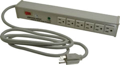 Wiremold - 6 Outlets, 120 Volts, 15 Amps, 6' Cord, Power Outlet Strip - 1 Circuits, Free Hanging Mount, 5-15P NEMA Configuration, UL Listed File 1449 - Americas Industrial Supply
