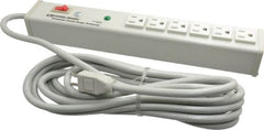 Wiremold - 6 Outlets, 120 Volts, 15 Amps, 15' Cord, Power Outlet Strip - 1 Circuits, Free Hanging Mount, 5-15P NEMA Configuration, UL Listed File 1449 - Americas Industrial Supply