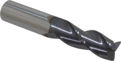Accupro - 5/8", 3 Flute, Single End, Solid Carbide, 0.03" Corner Radius End Mill - 3-1/2" OAL, 35° Helix, Right Hand Flute, 1-5/8" LOC, Right Hand Cut - Americas Industrial Supply