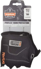 Ergodyne - Size L/XL (9) Cotton Spandex Anti-Vibration/Impact Protection Work Gloves - For Mechanic's & Lifting, Uncoated, Slip-On Cuff, Half Fingered, Black, Paired - Americas Industrial Supply