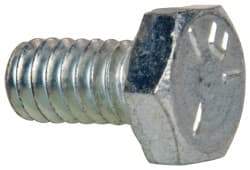 Made in USA - 1/4-20 UNC, 1/2" Length Under Head Hex Head Cap Screw - Fully Threaded, Grade 5 Steel, Zinc-Plated Finish, 7/16" Hex - Americas Industrial Supply