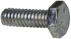 Made in USA - 1/4-20 UNC, 3/4" Length Under Head Hex Head Cap Screw - Fully Threaded, Grade 5 Steel, Zinc-Plated Finish, 7/16" Hex - Americas Industrial Supply