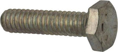 Made in USA - 1/4-20 UNC, 1" Length Under Head Hex Head Cap Screw - Fully Threaded, Grade 5 Steel, Zinc-Plated Finish, 7/16" Hex - Americas Industrial Supply