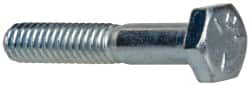 Made in USA - 1/4-20 UNC, 1-1/2" Length Under Head Hex Head Cap Screw - Partially Threaded, Grade 5 Steel, Zinc-Plated Finish, 7/16" Hex - Americas Industrial Supply