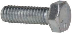 Made in USA - 5/16-18 UNC, 1" Length Under Head Hex Head Cap Screw - Fully Threaded, Grade 5 Steel, Zinc-Plated Finish, 1/2" Hex - Americas Industrial Supply