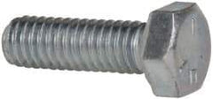 Made in USA - 5/16-18 UNC, 1" Length Under Head Hex Head Cap Screw - Fully Threaded, Grade 5 Steel, Zinc-Plated Finish, 1/2" Hex - Americas Industrial Supply