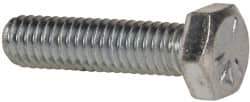 Made in USA - 5/16-18 UNC, 1-1/4" Length Under Head Hex Head Cap Screw - Fully Threaded, Grade 5 Steel, Zinc-Plated Finish, 1/2" Hex - Americas Industrial Supply