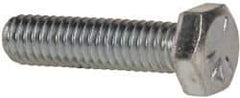 Made in USA - 5/16-18 UNC, 1-1/4" Length Under Head Hex Head Cap Screw - Fully Threaded, Grade 5 Steel, Zinc-Plated Finish, 1/2" Hex - Americas Industrial Supply