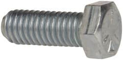 Made in USA - 3/8-16 UNC, 1" Length Under Head Hex Head Cap Screw - Fully Threaded, Grade 5 Steel, Zinc-Plated Finish, 9/16" Hex - Americas Industrial Supply