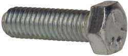 Made in USA - 3/8-16 UNC, 1-1/4" Length Under Head Hex Head Cap Screw - Fully Threaded, Grade 5 Steel, Zinc-Plated Finish, 9/16" Hex - Americas Industrial Supply