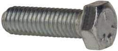 Made in USA - 3/8-16 UNC, 1-1/4" Length Under Head Hex Head Cap Screw - Fully Threaded, Grade 5 Steel, Zinc-Plated Finish, 9/16" Hex - Americas Industrial Supply