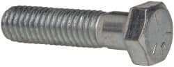 Value Collection - 3/8-16 UNC, 1-1/2" Length Under Head Hex Head Cap Screw - Partially Threaded, Grade 5 Steel, Zinc-Plated Finish, 9/16" Hex - Americas Industrial Supply