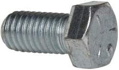 Made in USA - 1/2-13 UNC, 1" Length Under Head Hex Head Cap Screw - Fully Threaded, Grade 5 Steel, Zinc-Plated Finish, 3/4" Hex - Americas Industrial Supply