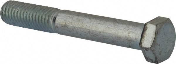 Value Collection - 1/2-13 UNC, 3-1/2" Length Under Head Hex Head Cap Screw - Partially Threaded, Grade 5 Steel, Zinc-Plated Finish, 3/4" Hex - Americas Industrial Supply