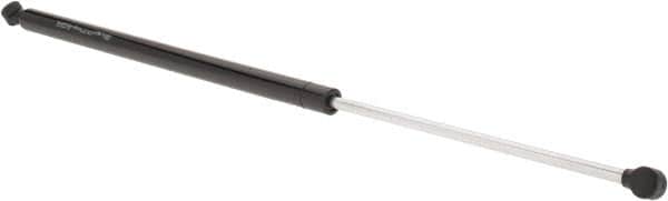 Value Collection - 0.39" Rod Diam, 0.87" Tube Diam, 150 Lb Capacity, Fixed Force Gas Spring - 27.8" Extended Length, 10" Stroke Length, Plastic Ball Socket, Black Nitride Piston - Americas Industrial Supply