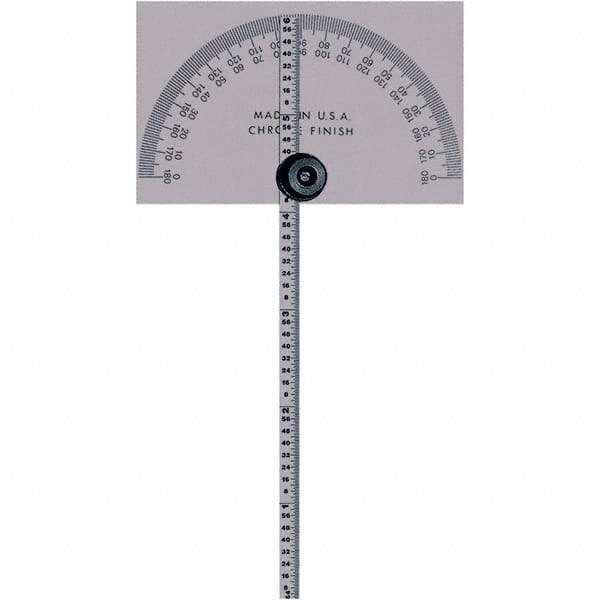 Mitutoyo - Round & Rectangular Head Protractors Head Type: Square Head Blade Length (Inch): 6 - Americas Industrial Supply