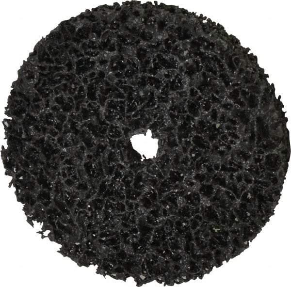 3M - 4" Very Coarse Grade Silicon Carbide Deburring Disc - 1/2" Center Hole, Arbor Connection, Black, 6,000 Max RPM - Americas Industrial Supply