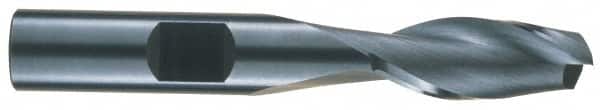 RobbJack - 3/4", 1-1/2" LOC, 3/4" Shank Diam, 4" OAL, 2 Flute, Solid Carbide Square End Mill - Single End, Uncoated, Spiral Flute, 30° Helix, Centercutting, Right Hand Cut, Right Hand Flute, Series NR-204 - Americas Industrial Supply