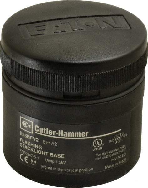 Eaton Cutler-Hammer - Incandescent Lamp, Flashing and Steady, Stackable Tower Light Base Unit - 24 VAC/VDC, IP65 Ingress Rating, 4, 13, 4X NEMA Rated, Base Mount - Americas Industrial Supply