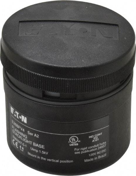 Eaton Cutler-Hammer - Incandescent Lamp, Flashing and Steady, Stackable Tower Light Base Unit - 120 VAC/VDC, IP65 Ingress Rating, 4, 13, 4X NEMA Rated, Base Mount - Americas Industrial Supply