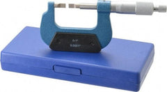 Value Collection - 0" to 1" Mechanical Enamel Coated Blade Micrometer - 0.001" Graduation, 0.0276" Blade Thickness, Ratchet-Friction Thimble - Americas Industrial Supply