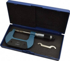 Value Collection - 0" to 1" Mechanical Enamel Coated Blade Micrometer - 0.0001" Graduation, 0.0276" Blade Thickness, Ratchet-Friction Thimble - Americas Industrial Supply