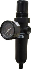 Norgren - 1/4" NPT Port Miniature 1 Piece Filter/Regulator FRL Unit - Metal Bowl, 14 SCFM, 250 Max psi, 6.44" High x 1.63" Long, Automatic Drain - Americas Industrial Supply