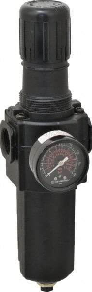 Norgren - 3/4" NPT Port Standard 1 Piece Filter/Regulator FRL Unit - Metal Bowl, 212 SCFM, 250 Max psi, 11.93" High x 3.15" Long, Automatic Drain - Americas Industrial Supply
