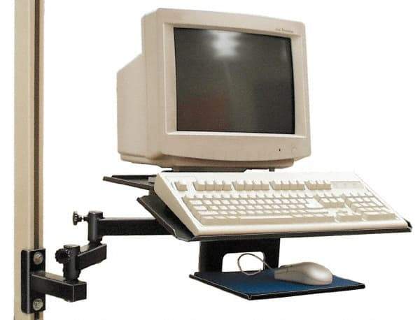 Qualtech - Steel Workbench & Workstation Combo Computer/Keyboard Tray - Use with Hubbell Workbenches - Americas Industrial Supply