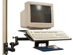 Qualtech - Steel Workbench & Workstation Combo Computer/Keyboard Tray - Use with Hubbell Workbenches - Americas Industrial Supply