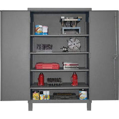 Durham - 4 Shelf Locking Storage Cabinet - Steel, 36" Wide x 24" Deep x 78" High, Gray - Americas Industrial Supply