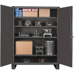 Durham - 4 Shelf Locking Storage Cabinet - Steel, 60" Wide x 24" Deep x 78" High, Gray - Americas Industrial Supply