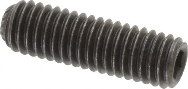 Value Collection - 3/8-16 UNC, 1-1/4" OAL, Knurled Cup Point Set Screw - Grade 8 Alloy Steel, 3/16" Key - Americas Industrial Supply