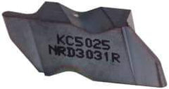 Kennametal - 3031NRD Grade KC5025, 1.58mm Cutting Width Carbide Grooving Insert - 3.18mm Max Depth of Cut, Right Hand, 0.79mm Corner Radius, TiAlN Finish - Americas Industrial Supply