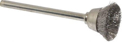 Anderson - 9/16" Diam, 1/8" Shank Diam, Stainless Steel Fill Cup Brush - 0.005 Wire Diam, 25,000 Max RPM - Americas Industrial Supply