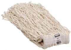 Rubbermaid - 1" White Head Band, Large Rayon Cut End Mop Head - 4 Ply, Side Loading Connection, Use for Finishing - Americas Industrial Supply