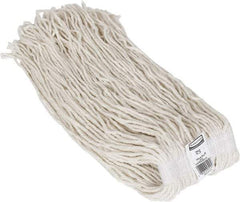 Rubbermaid - 1" White Head Band, X-Large Rayon Cut End Mop Head - 4 Ply, Side Loading Connection, Use for Finishing - Americas Industrial Supply