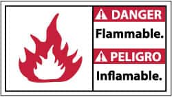 NMC - Danger - Flammable, Plastic Fire Sign - 18" Wide x 10" High, English/Spanish - Americas Industrial Supply