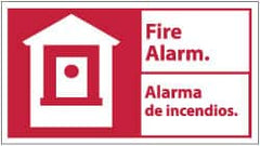 NMC - Fire Alarm, Rigid Plastic Fire Sign - 18" Wide x 10" High, English/Spanish - Americas Industrial Supply