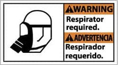 NMC - "Warning - Respirator Required", 10" Long x 18" Wide, Rigid Plastic Safety Sign - Rectangle, 0.05" Thick, Use for Accident Prevention - Americas Industrial Supply