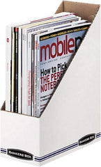 BANKERS BOX - White/Blue Magazine Stand - Corrugated Cardboard - Americas Industrial Supply