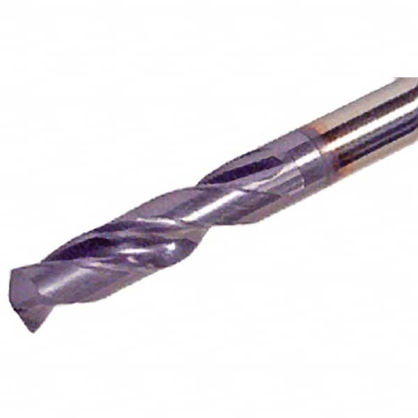 Iscar - 17.2mm 140° Spiral Flute Solid Carbide Screw Machine Drill Bit - TiAlN Finish, Right Hand Cut, 73mm Flute Length, 123mm OAL, Standard Point, Straight Shank - Americas Industrial Supply