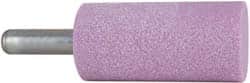 Grier Abrasives - 1-1/2" Head Diam x 3" Thickness, W241, Cylinder End, Aluminum Oxide Mounted Point - Pink, Medium Grade, 60 Grit, 18,000 RPM - Americas Industrial Supply